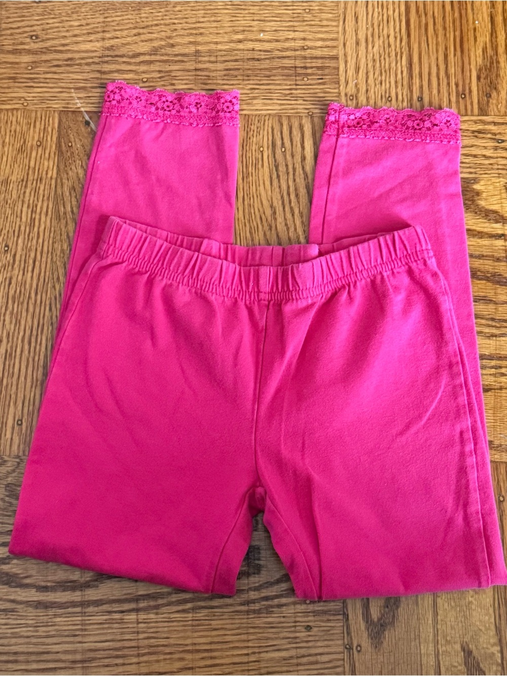 GAP Hot Pink Girls' Leggings with Lace Ankles
